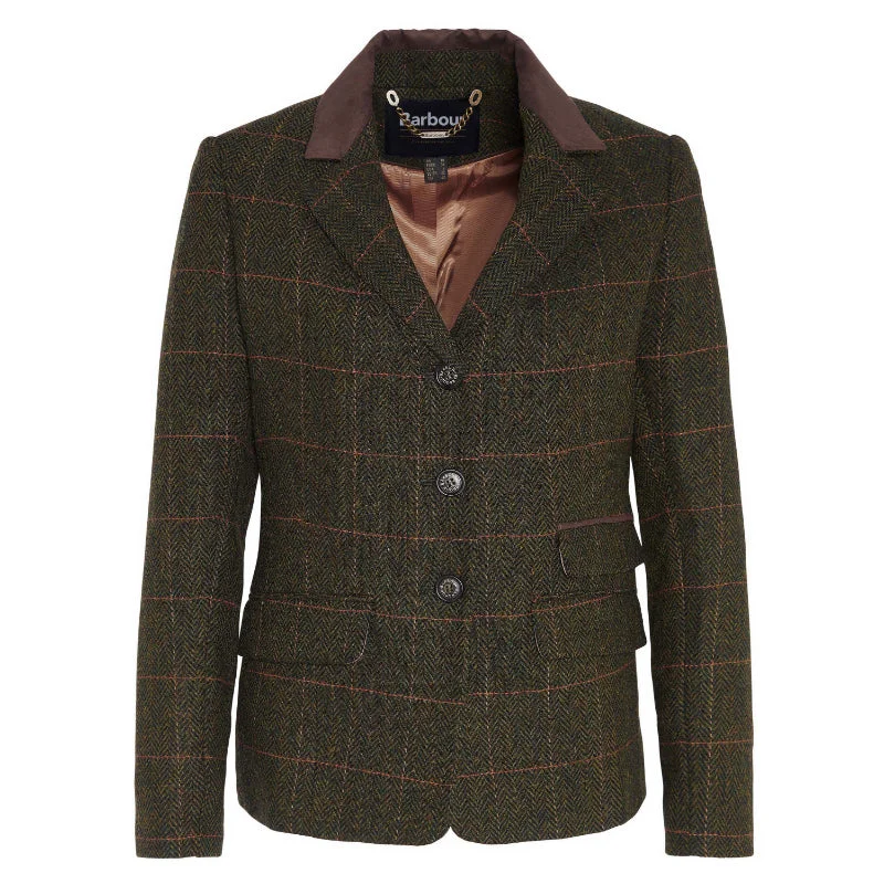 Barbour Robinson Tweed Ladies Jacket - Spiced Pumpkin Cropped Moto Jacket