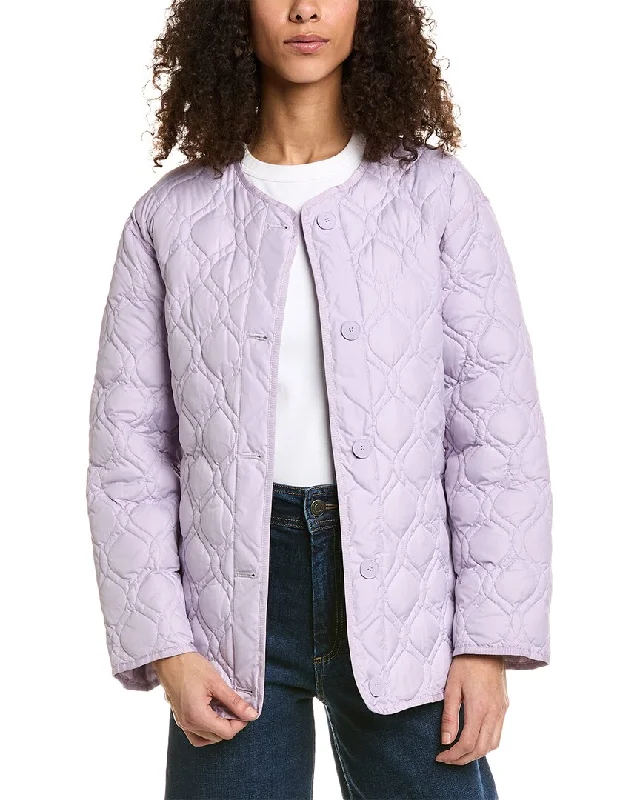 Sandro Quilted Down Jacket Casual Denim Jacket