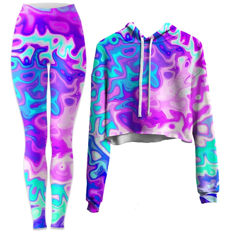 Catch The Wave Crop Hoodie and Leggings Combo Waterproof Rain Jacket