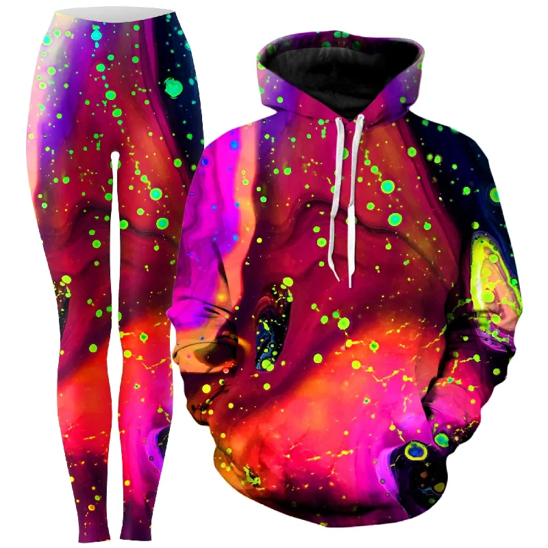 Cosmos Hoodie and Leggings Combo Hooded Raincoat Women