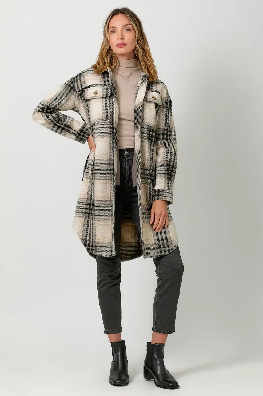 Mini Fringe Plaid Jacket Functional Travel Jacket