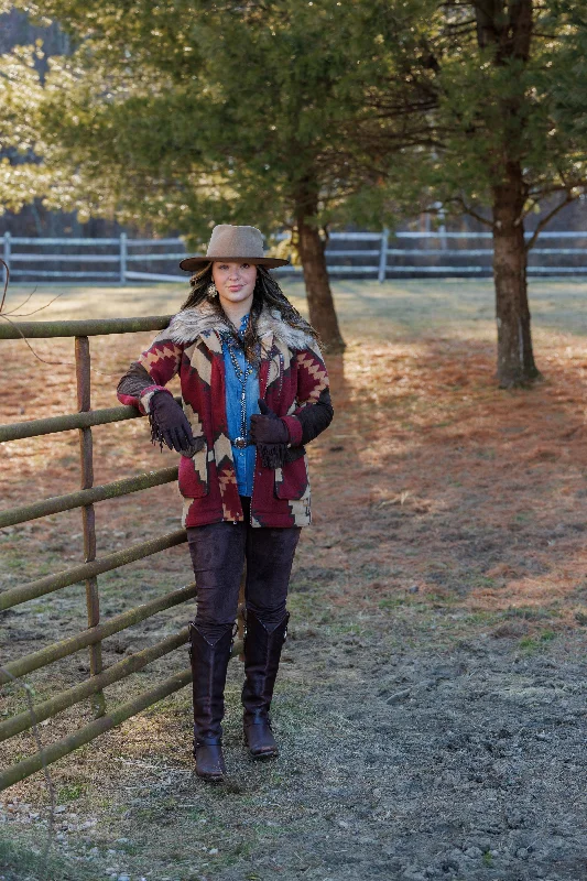 Tasha Polizzi Burgundy Bridget Jacket Casual Open-Front Coat