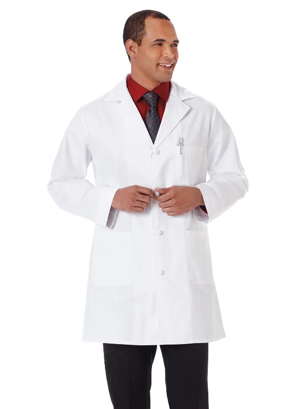 Unisex Five-Pocket 44" Full-Length Lab Coat Double-Layered Poncho