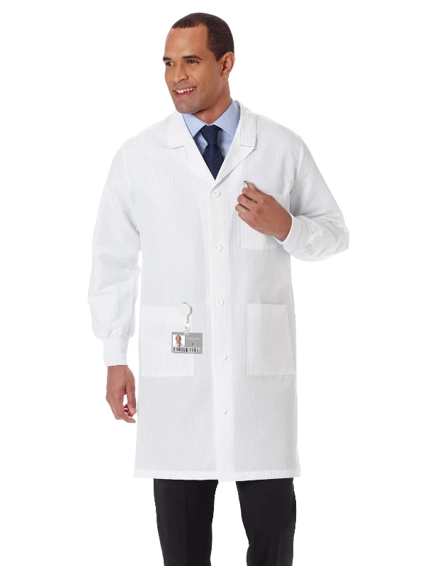 Unisex Three-Pocket 40" Full-Length Lab Coat Relaxed Fit Blazer