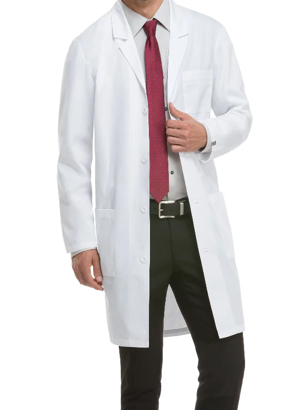 Unisex Three-Pocket 40" Full-Length Lab Coat Draped Longline Jacket