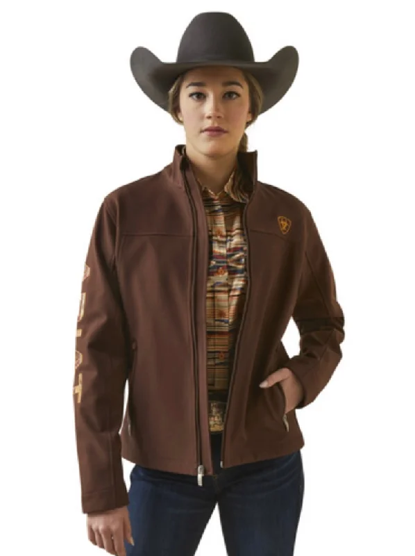 Ariat Women's Team Logo Softshell Chimayo Jacket-Chocolate Hooded Parka Coat