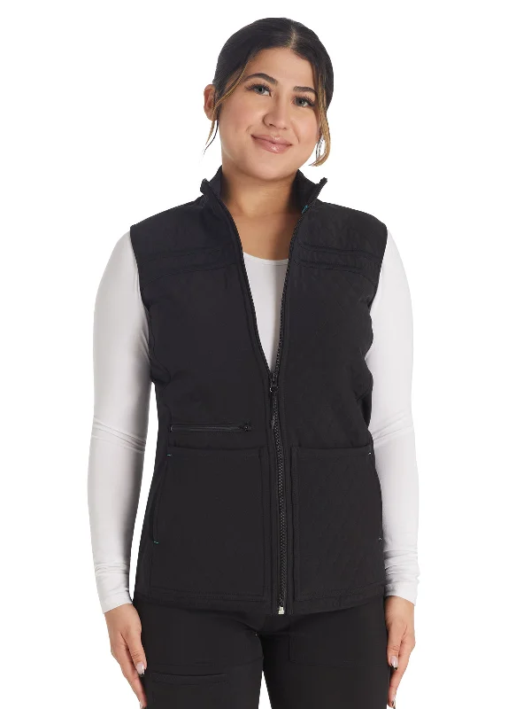 Women's 3-Pocket Zip Front Vest Relaxed Utility Shacket