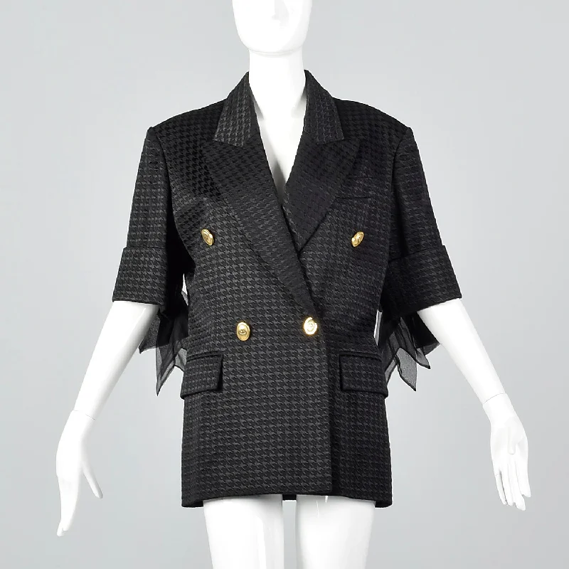 1980s Christian Dior Boutique Short Sleeve Black Jacket